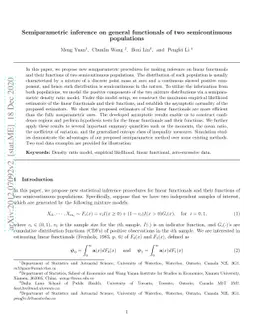 Semiparametric inference on general functionals of two semicontinuous
  populations