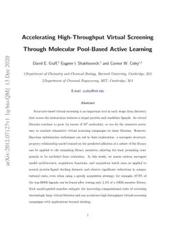 Accelerating high-throughput virtual screening through molecular
  pool-based active learning