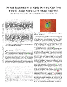 Robust Segmentation of Optic Disc and Cup from Fundus Images Using Deep
  Neural Networks