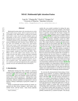 MSAF: Multimodal Split Attention Fusion
