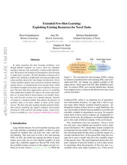 Extended Few-Shot Learning: Exploiting Existing Resources for Novel
  Tasks