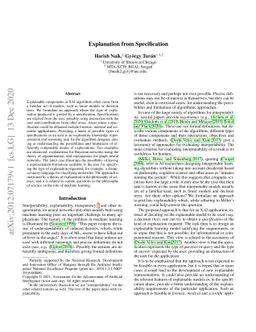 Explanation from Specification