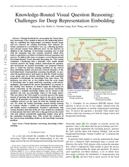 Knowledge-Routed Visual Question Reasoning: Challenges for Deep
  Representation Embedding