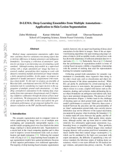 D-LEMA: Deep Learning Ensembles from Multiple Annotations -- Application
  to Skin Lesion Segmentation