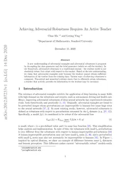 Achieving Adversarial Robustness Requires An Active Teacher
