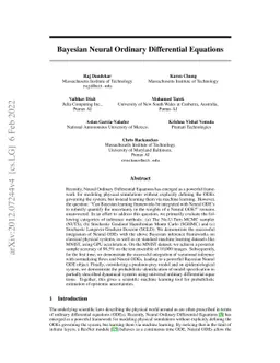 Bayesian Neural Ordinary Differential Equations