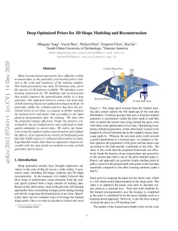 Deep Optimized Priors for 3D Shape Modeling and Reconstruction