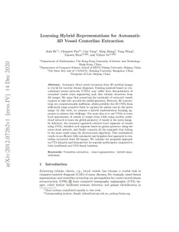 Learning Hybrid Representations for Automatic 3D Vessel Centerline
  Extraction