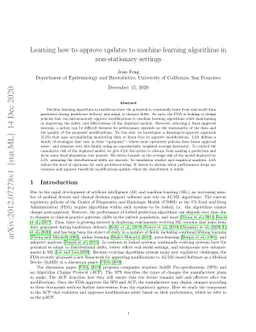 Learning how to approve updates to machine learning algorithms in
  non-stationary settings