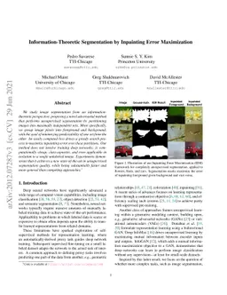 Information-Theoretic Segmentation by Inpainting Error Maximization