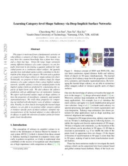 Learning Category-level Shape Saliency via Deep Implicit Surface
  Networks
