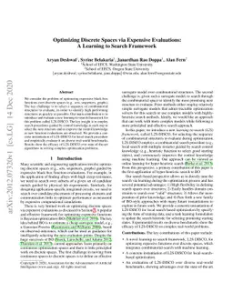 Optimizing Discrete Spaces via Expensive Evaluations: A Learning to
  Search Framework