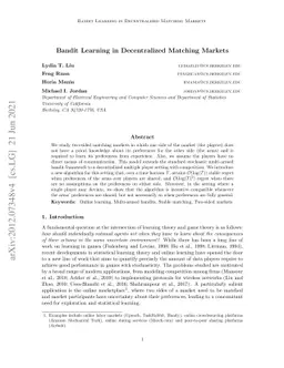 Bandit Learning in Decentralized Matching Markets