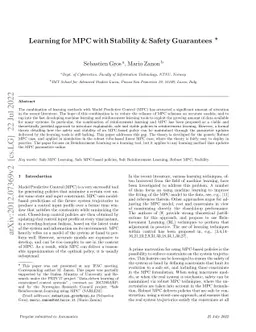 Learning for MPC with Stability & Safety Guarantees