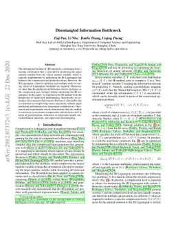 Disentangled Information Bottleneck