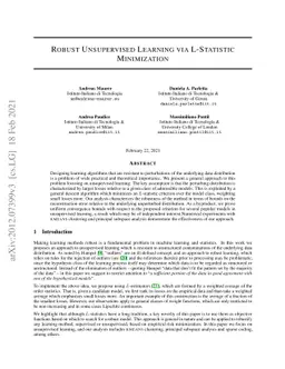 Robust Unsupervised Learning via L-Statistic Minimization