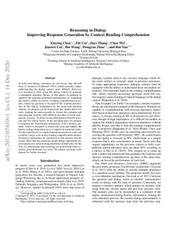 Reasoning in Dialog: Improving Response Generation by Context Reading
  Comprehension