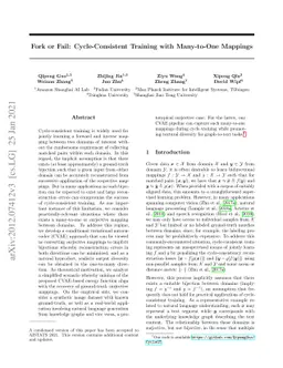 Fork or Fail: Cycle-Consistent Training with Many-to-One Mappings
