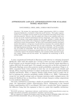Approximate Laplace approximations for scalable model selection