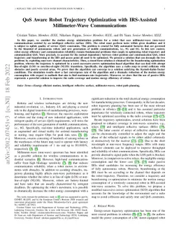 QoS Aware Robot Trajectory Optimization with IRS-Assisted
  Millimeter-Wave Communications