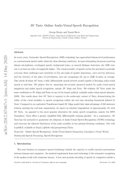 AV Taris: Online Audio-Visual Speech Recognition