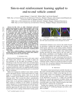 Sim-to-real reinforcement learning applied to end-to-end vehicle control