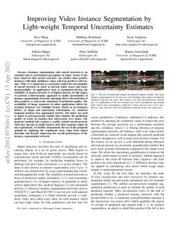 Improving Video Instance Segmentation by Light-weight Temporal
  Uncertainty Estimates