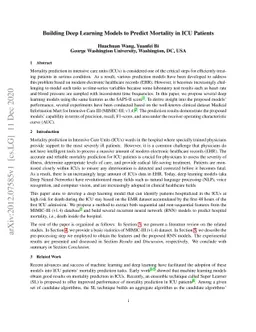 Building Deep Learning Models to Predict Mortality in ICU Patients