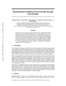 Biomechanical modelling of brain atrophy through deep learning
