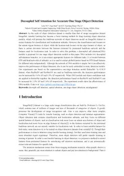 Decoupled Self Attention for Accurate One Stage Object Detection
