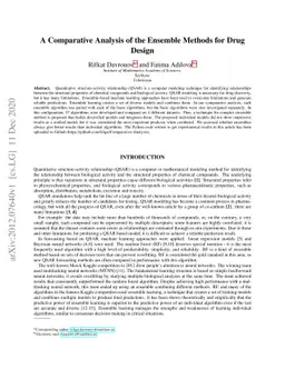 A Comparative Analysis of the Ensemble Methods for Drug Design
