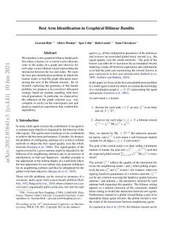 Best Arm Identification in Graphical Bilinear Bandits