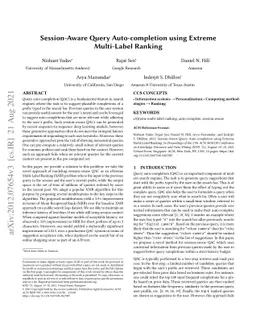 Session-Aware Query Auto-completion using Extreme Multi-label Ranking