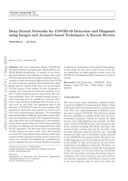 Deep Neural Networks for COVID-19 Detection and Diagnosis using Images
  and Acoustic-based Techniques: A Recent Review