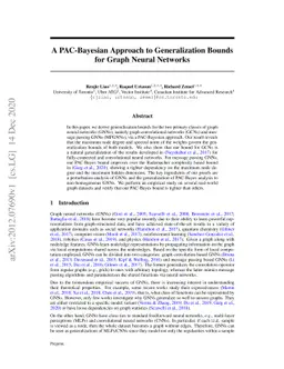 A PAC-Bayesian Approach to Generalization Bounds for Graph Neural
  Networks