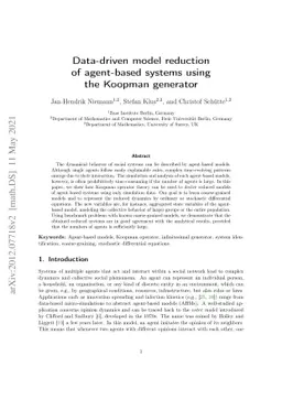 Data-driven model reduction of agent-based systems using the Koopman
  generator