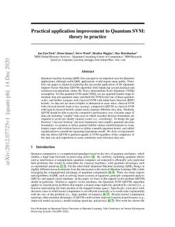 Practical application improvement to Quantum SVM: theory to practice