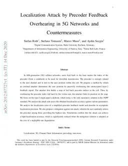 Localization Attack by Precoder Feedback Overhearing in 5G Networks and
  Countermeasures