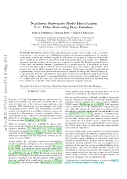 Non-linear State-space Model Identification from Video Data using Deep
  Encoders