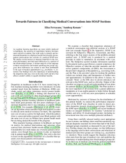 Towards Fairness in Classifying Medical Conversations into SOAP Sections