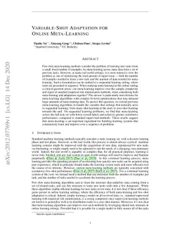 Variable-Shot Adaptation for Online Meta-Learning