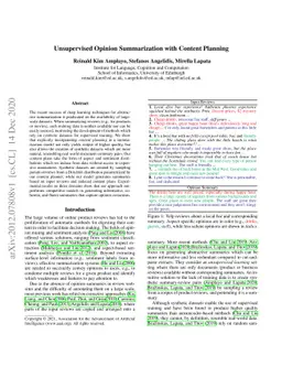 Unsupervised Opinion Summarization with Content Planning