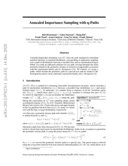 Annealed Importance Sampling with q-Paths