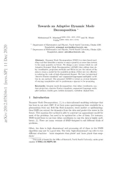 Towards an Adaptive Dynamic Mode Decomposition