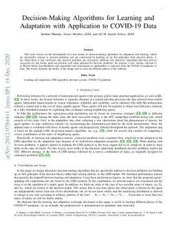 Decision-Making Algorithms for Learning and Adaptation with Application
  to COVID-19 Data