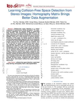 Learning Collision-Free Space Detection from Stereo Images: Homography
  Matrix Brings Better Data Augmentation