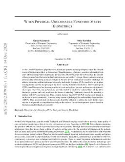 When Physical Unclonable Function Meets Biometrics