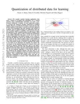 Quantizing data for distributed learning
