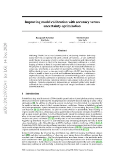 Improving model calibration with accuracy versus uncertainty
  optimization