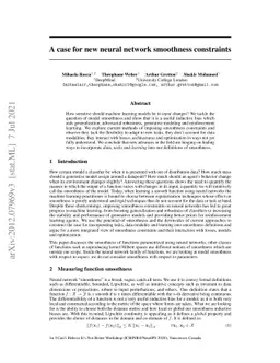 A case for new neural network smoothness constraints